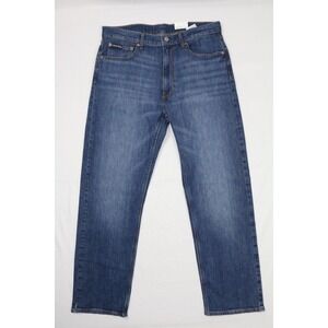 Calvin Klein Relaxed Straight Jeans 33x30 Montauk Stone Wash Stretch Mid Rise